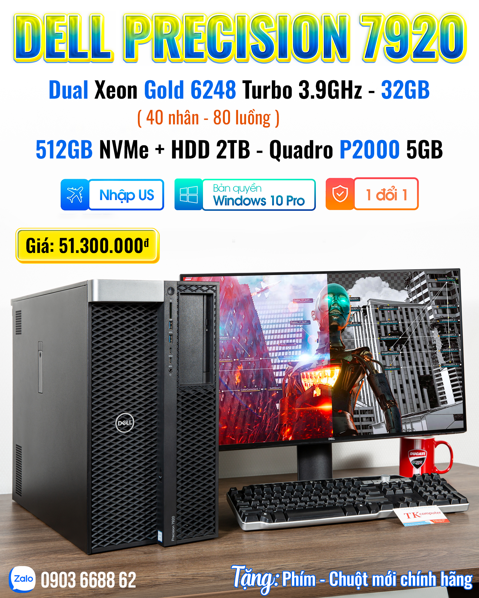 Máy trạm Dell Precision 7920 Workstation Chuyên Đồ Họa