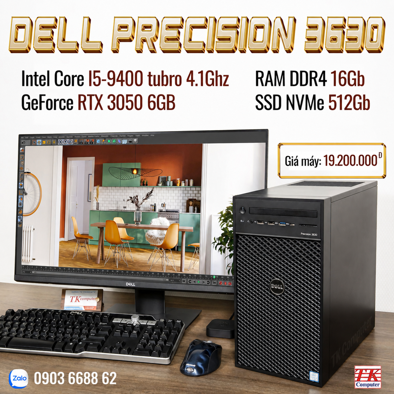 M&aacute;y trạm Workstation Dell Precision 3630 chuy&ecirc;n đồ họa